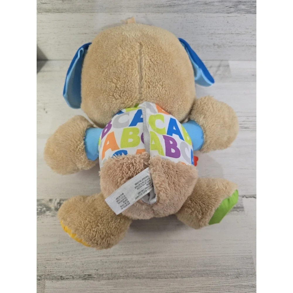 Fisher Price Laugh & Learn Smart Stages Puppy Plush FPV75 Tan Blue Musical Toy